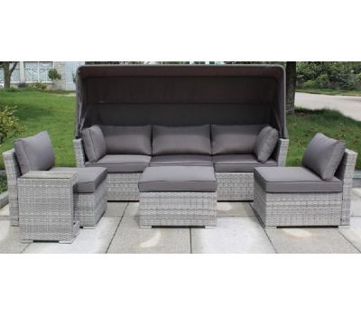 Трансформер-Диван плетеный из иск. ротанга AFM-320G Grey от производителя  Afina по цене 149 500 р